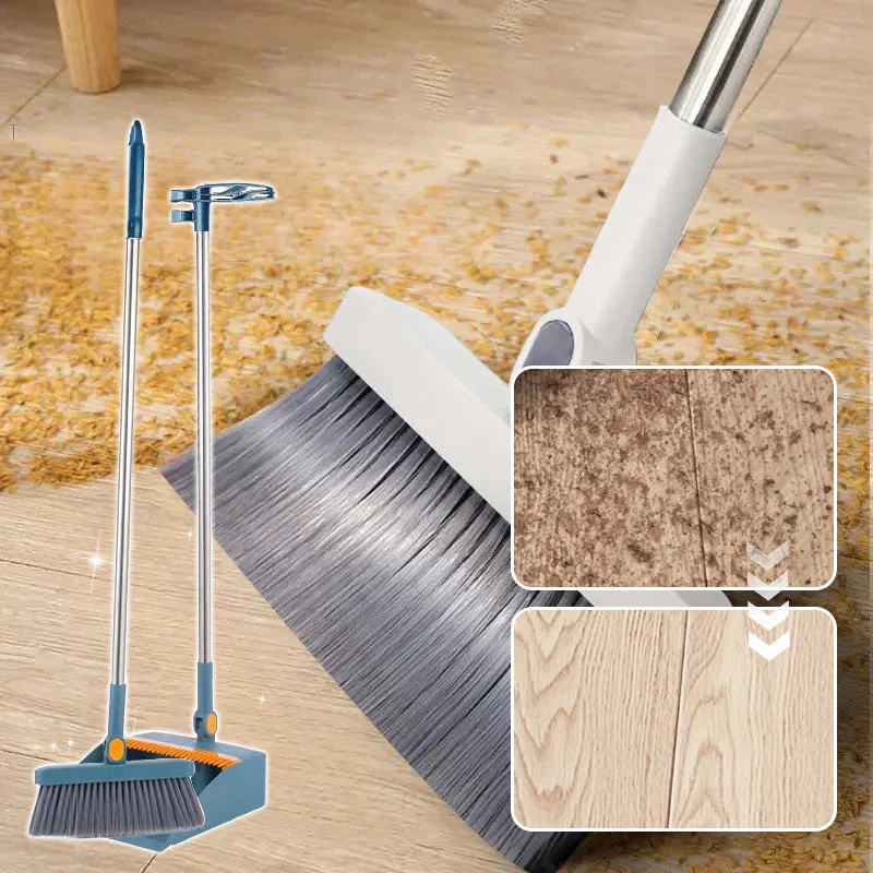 🌞Fris De Lente In Met 50% Korting!🧹 Staande Bezem & Stofblik Set – 180° Draaibaar & Zelfreinigend – Moeiteloos Schoonmaken zonder Gedoe! - Image 2