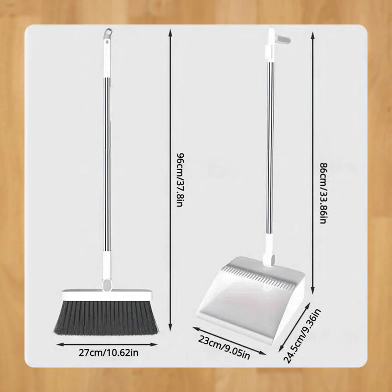 🌞Fris De Lente In Met 50% Korting!🧹 Staande Bezem & Stofblik Set – 180° Draaibaar & Zelfreinigend – Moeiteloos Schoonmaken zonder Gedoe! - Image 8