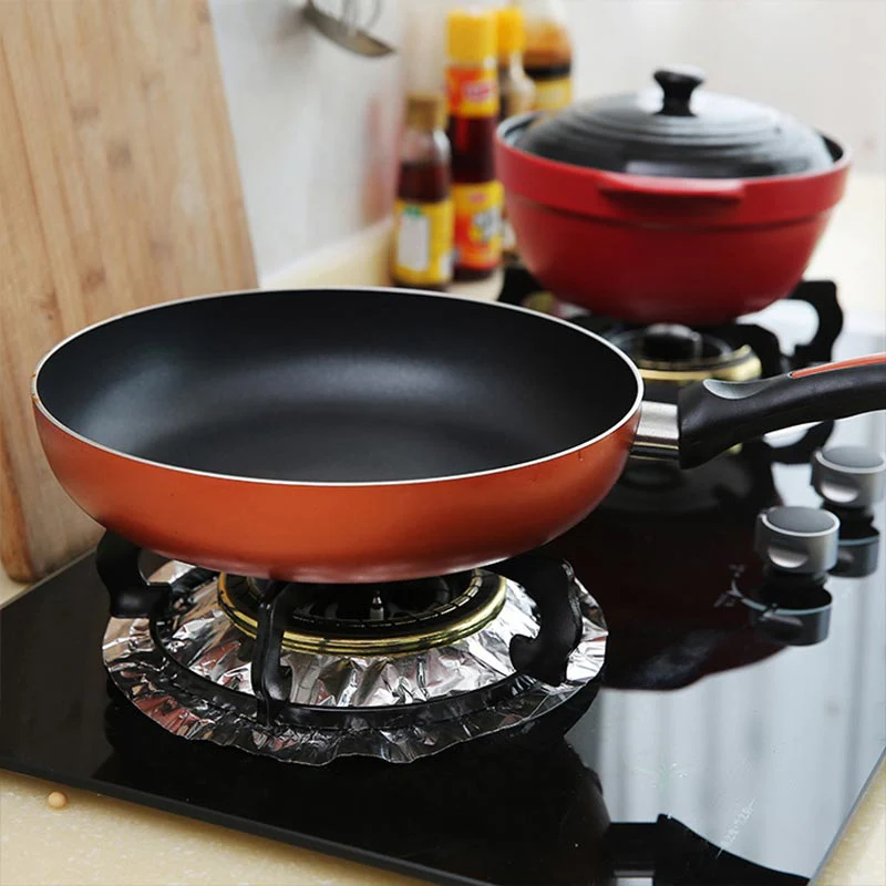 🍳🧽 Oliebestendige Aluminiumfolie Pads voor Fornuizen – Gemakkelijk Schoonmaken, Hittebestendig & Aanpasbaar (Tijdbesparend)! - Image 5
