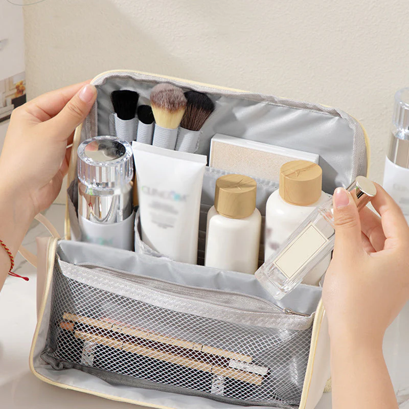 🎉Nieuwjaars Cadeau 50% KORTING!💄 Stijlvolle Handzame Cosmetische Tas met Vakken – Organiseer Je Make-up & Huidverzorging in Één Oogopslag! - Image 2