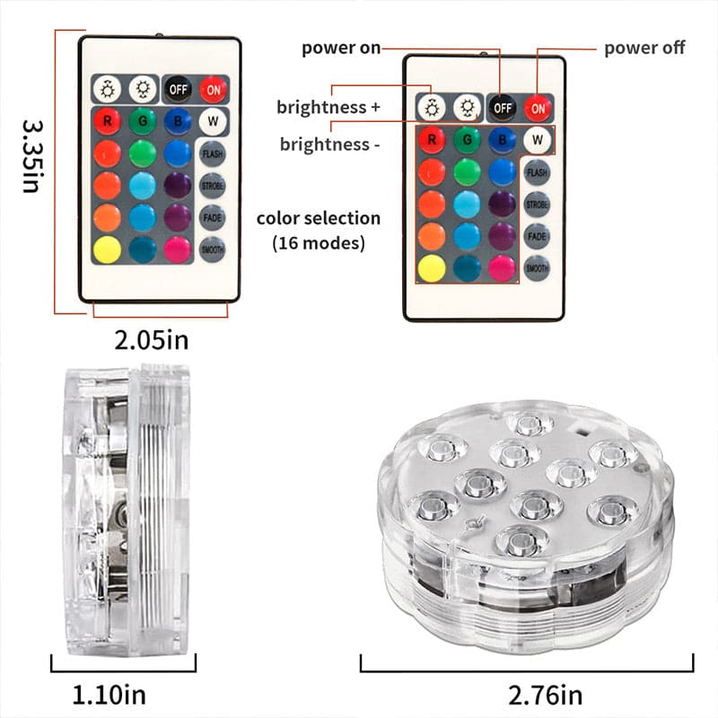 🌞Fris De Lente In Met 50% Korting!✨Waterdichte RGB-zwembadverlichting met afstandsbediening | SMD5050 LED's – 16 kleuropties + wisselende kleurmodi - Image 7