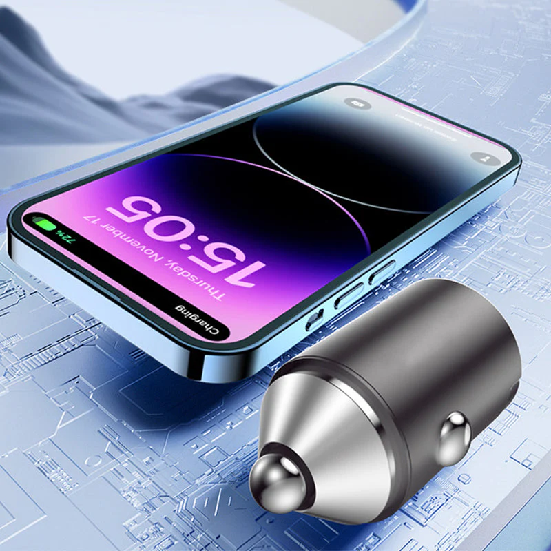 🎄Kerstdeal ALTIJD 50% KORTING!🔋 30W Super Snelle Autolader (QC3.0+PD): Zinklegering Duurzaam + Veilig Opladen！