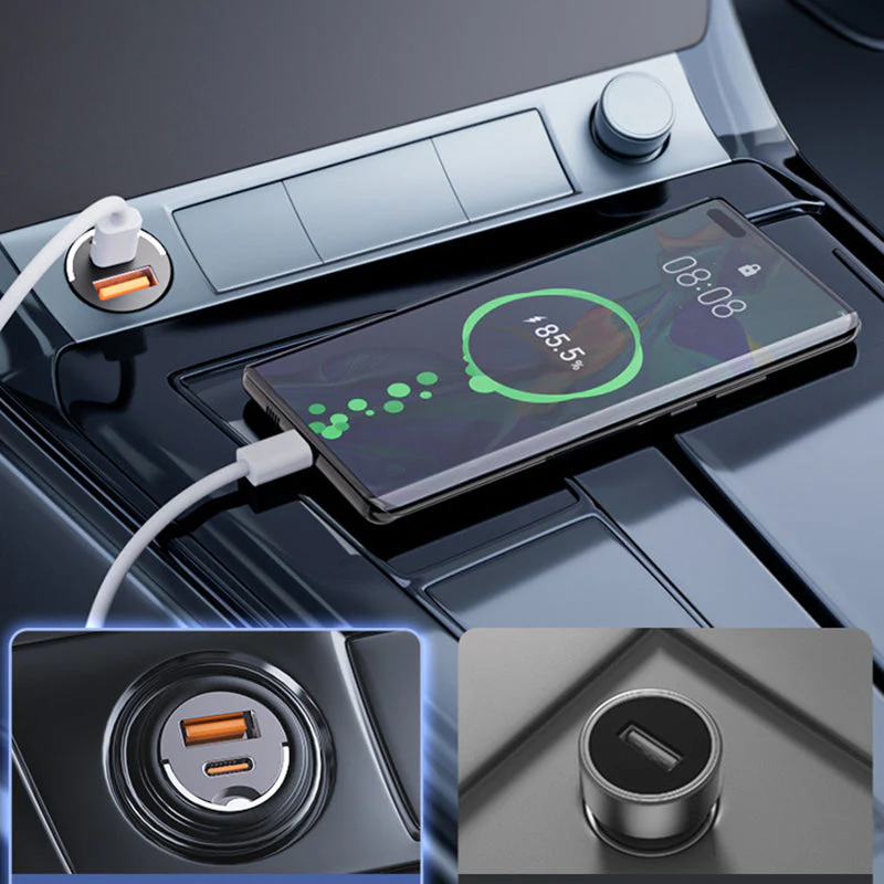 🎄Kerstdeal ALTIJD 50% KORTING!🔋 30W Super Snelle Autolader (QC3.0+PD): Zinklegering Duurzaam + Veilig Opladen！ - Image 4