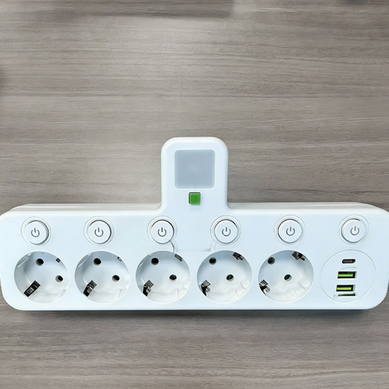 🌞Fris De Lente In Met 50% Korting!🔌Slanke Slimme Stekkerdoos (USB + Nachtlampje) – Individuele Schakelaars & Reisvriendelijk: Laad Meerdere Apparaten Tegelijk! - Image 12