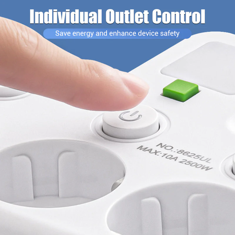 🌞Fris De Lente In Met 50% Korting!🔌Slanke Slimme Stekkerdoos (USB + Nachtlampje) – Individuele Schakelaars & Reisvriendelijk: Laad Meerdere Apparaten Tegelijk! - Image 3