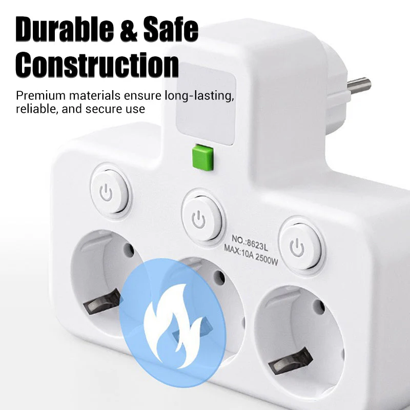 🌞Fris De Lente In Met 50% Korting!🔌Slanke Slimme Stekkerdoos (USB + Nachtlampje) – Individuele Schakelaars & Reisvriendelijk: Laad Meerdere Apparaten Tegelijk! - Image 4