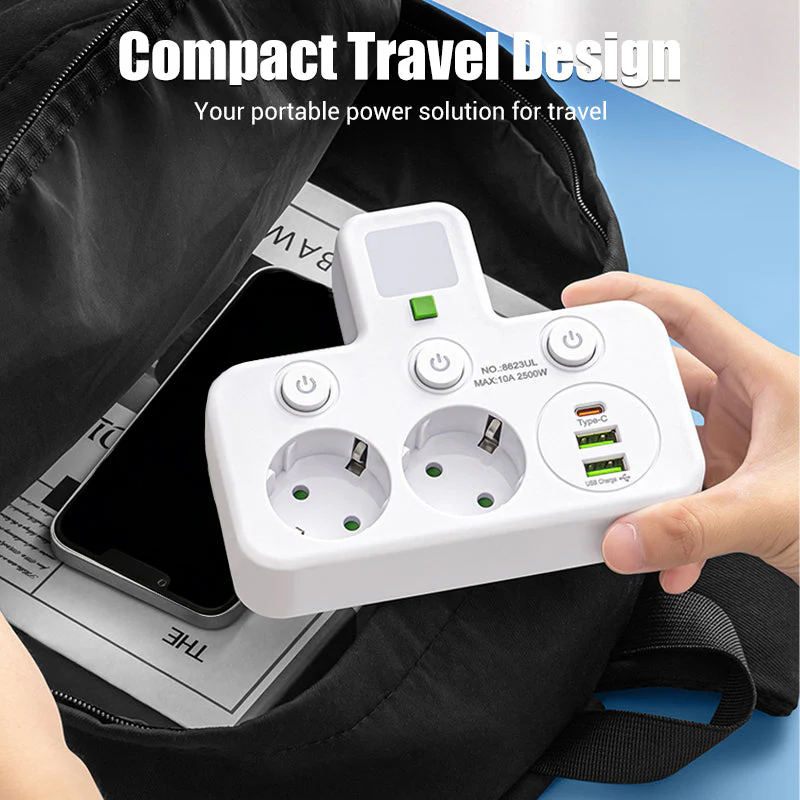 🌞Fris De Lente In Met 50% Korting!🔌Slanke Slimme Stekkerdoos (USB + Nachtlampje) – Individuele Schakelaars & Reisvriendelijk: Laad Meerdere Apparaten Tegelijk! - Image 6