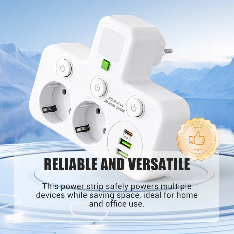 🌞Fris De Lente In Met 50% Korting!🔌Slanke Slimme Stekkerdoos (USB + Nachtlampje) – Individuele Schakelaars & Reisvriendelijk: Laad Meerdere Apparaten Tegelijk! - Image 7