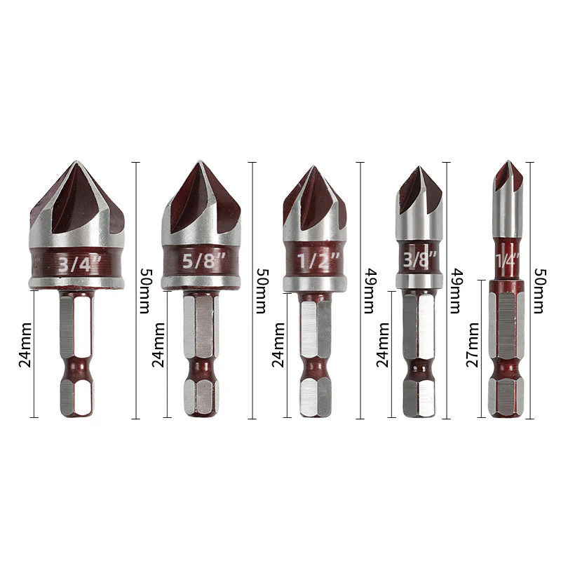 💘Valentijnsaanbieding: 50% Korting! 🔩Verzinkboorset voor Hout & Metaal – 5-delige Set van Hoogwaardig Koolstofstaal! - Image 9