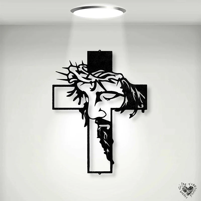 🎄Kerstdeal ALTIJD 50% KORTING! ✝️Jezus Kruis Metaal Muurkunst - Spirituele Sereniteit & Stylische Huisdecoratie Met Betekenis - Image 4
