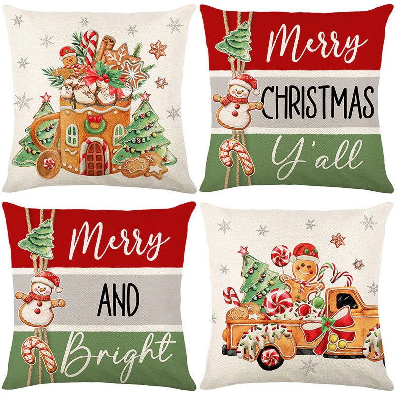 🎄🎅 Schattige Kerst Kussenhoes – Feestelijke Print, Premium Stof & Verborgen Rits (Veelzijdig Kerstdecoratie!) - Image 14