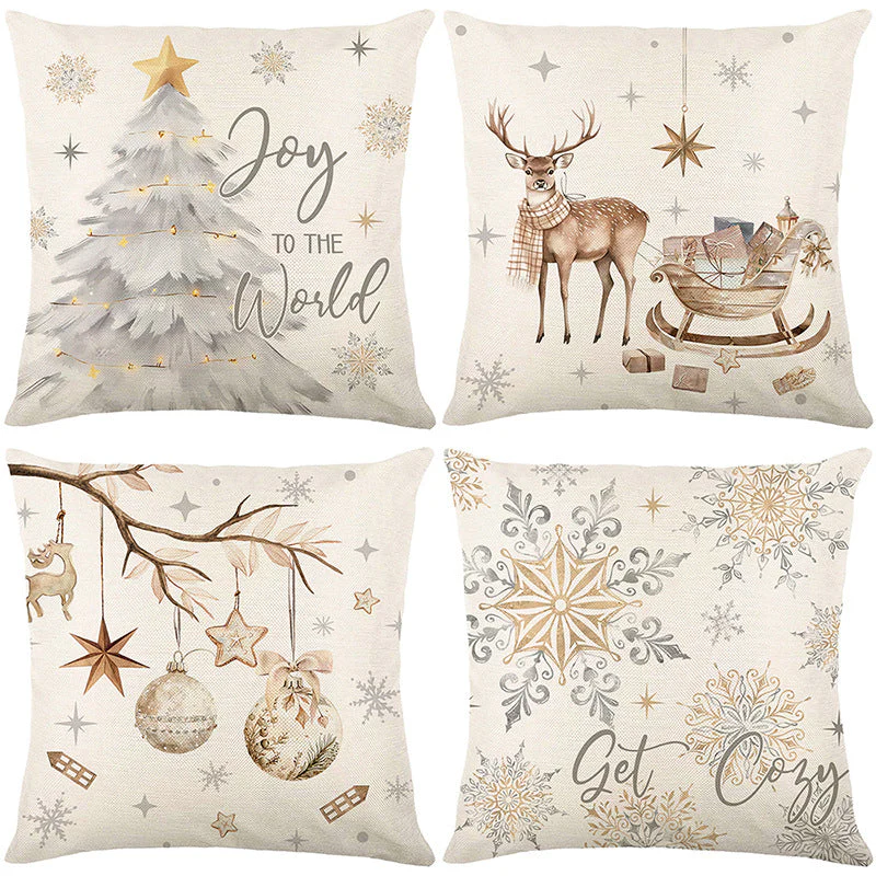 🎄🎅 Schattige Kerst Kussenhoes – Feestelijke Print, Premium Stof & Verborgen Rits (Veelzijdig Kerstdecoratie!) - Image 16