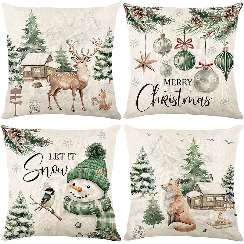 🎄🎅 Schattige Kerst Kussenhoes – Feestelijke Print, Premium Stof & Verborgen Rits (Veelzijdig Kerstdecoratie!) - Image 17
