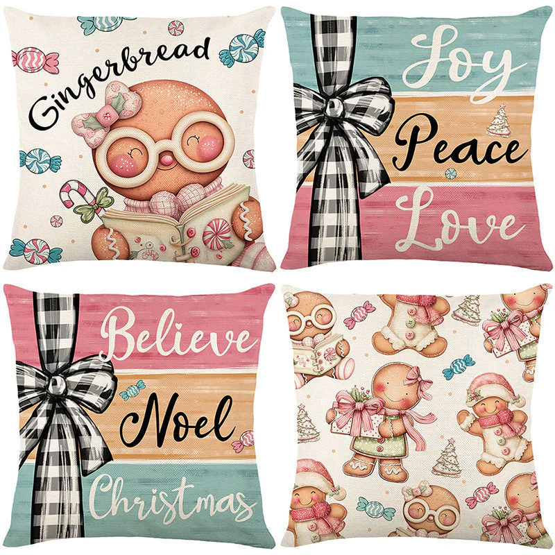 🎄🎅 Schattige Kerst Kussenhoes – Feestelijke Print, Premium Stof & Verborgen Rits (Veelzijdig Kerstdecoratie!) - Image 18