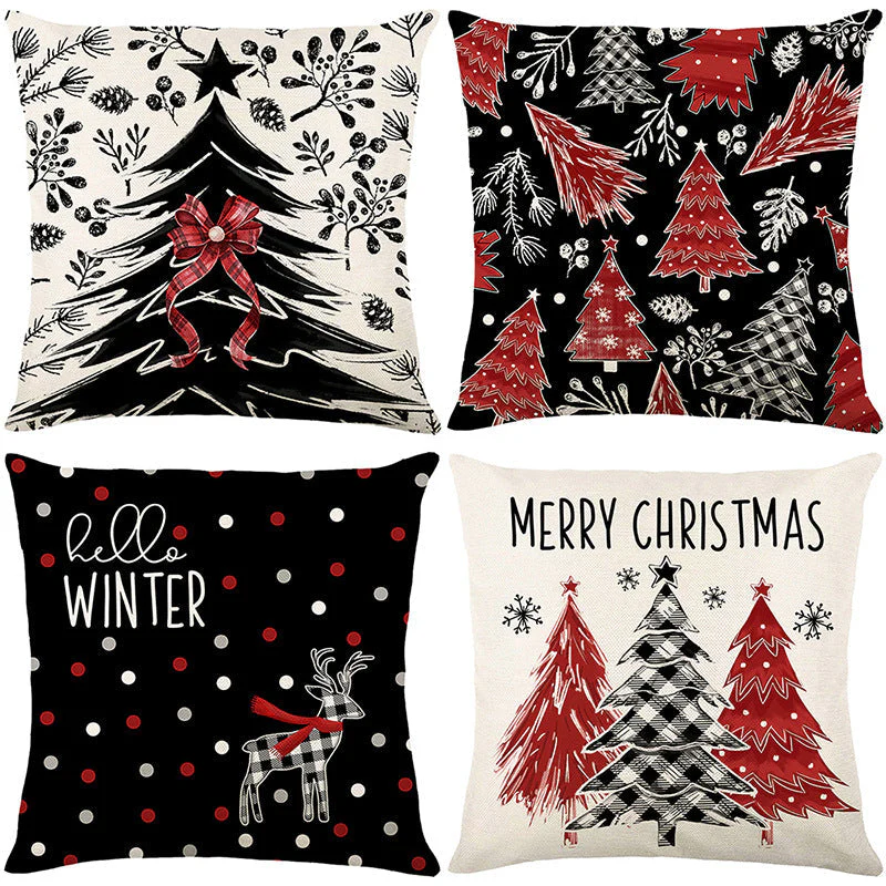 🎄🎅 Schattige Kerst Kussenhoes – Feestelijke Print, Premium Stof & Verborgen Rits (Veelzijdig Kerstdecoratie!) - Image 19
