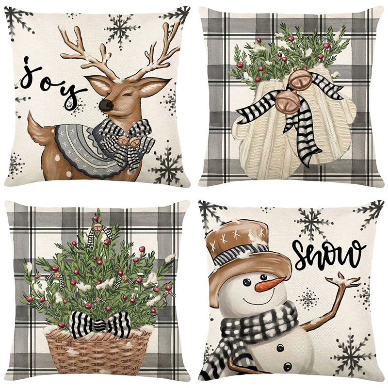 🎄🎅 Schattige Kerst Kussenhoes – Feestelijke Print, Premium Stof & Verborgen Rits (Veelzijdig Kerstdecoratie!) - Image 20