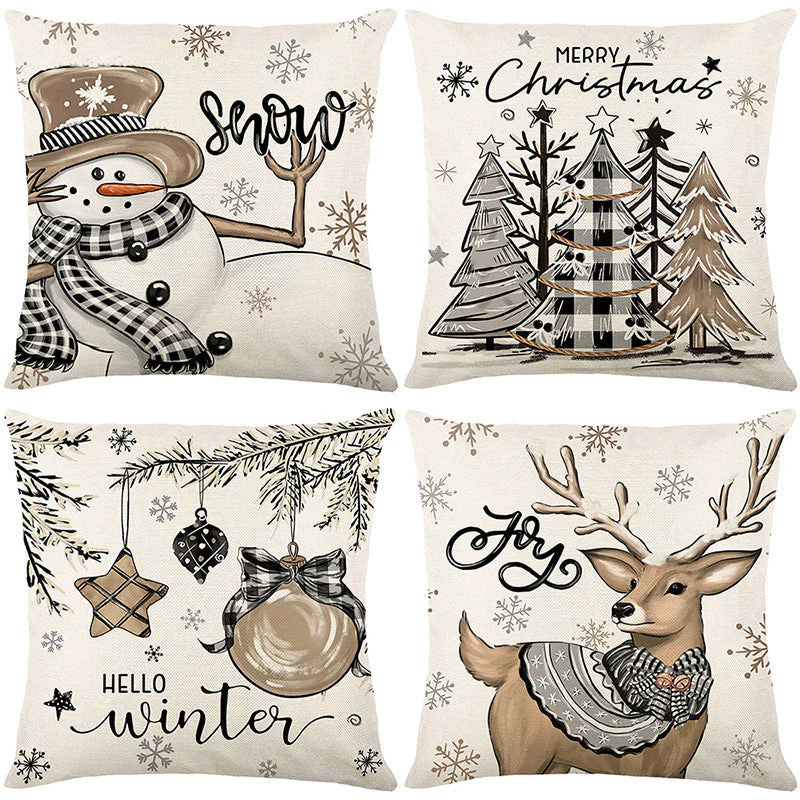 🎄🎅 Schattige Kerst Kussenhoes – Feestelijke Print, Premium Stof & Verborgen Rits (Veelzijdig Kerstdecoratie!) - Image 23
