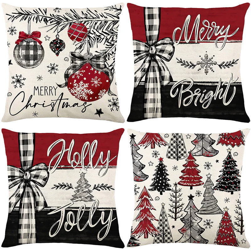 🎄🎅 Schattige Kerst Kussenhoes – Feestelijke Print, Premium Stof & Verborgen Rits (Veelzijdig Kerstdecoratie!) - Image 26
