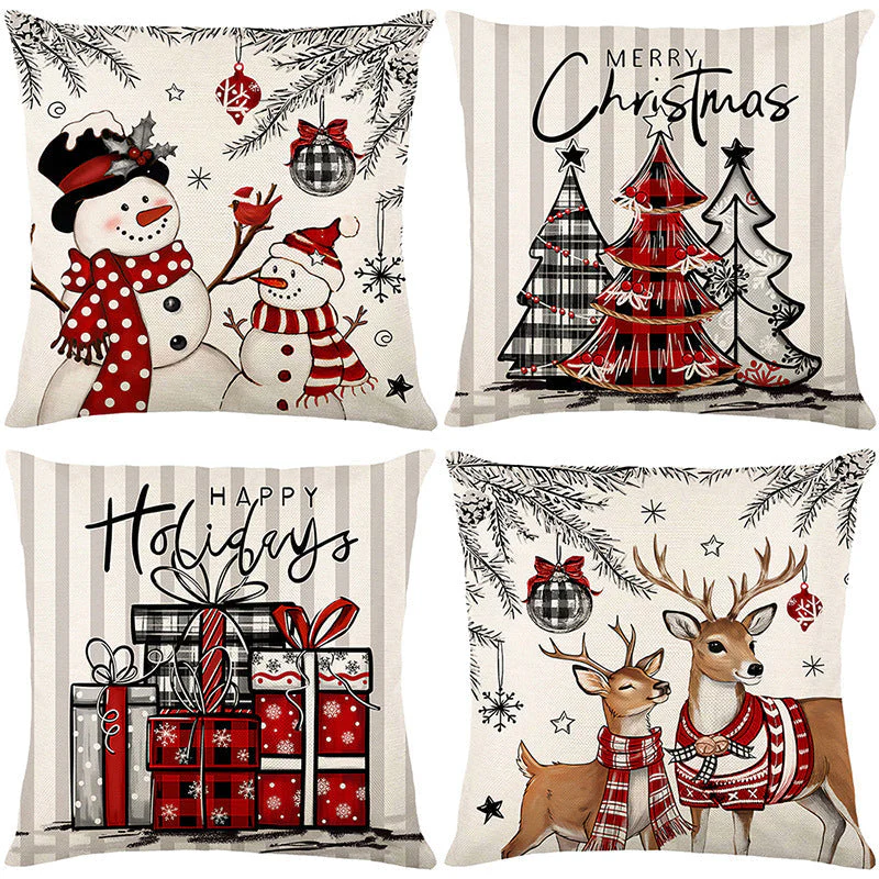 🎄🎅 Schattige Kerst Kussenhoes – Feestelijke Print, Premium Stof & Verborgen Rits (Veelzijdig Kerstdecoratie!) - Image 27