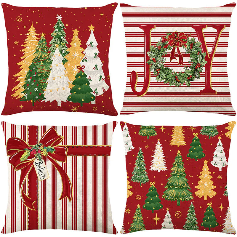 🎄🎅 Schattige Kerst Kussenhoes – Feestelijke Print, Premium Stof & Verborgen Rits (Veelzijdig Kerstdecoratie!) - Image 28