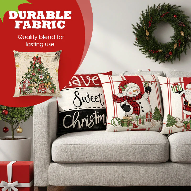 🎄🎅 Schattige Kerst Kussenhoes – Feestelijke Print, Premium Stof & Verborgen Rits (Veelzijdig Kerstdecoratie!) - Image 3