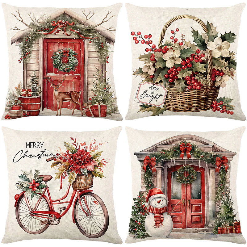 🎄🎅 Schattige Kerst Kussenhoes – Feestelijke Print, Premium Stof & Verborgen Rits (Veelzijdig Kerstdecoratie!) - Image 34
