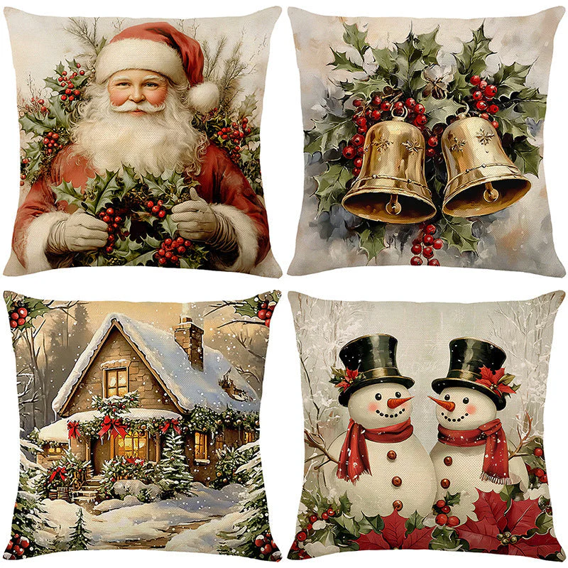 🎄🎅 Schattige Kerst Kussenhoes – Feestelijke Print, Premium Stof & Verborgen Rits (Veelzijdig Kerstdecoratie!) - Image 36