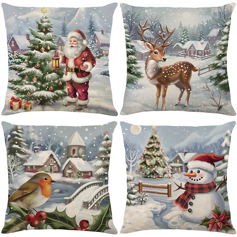 🎄🎅 Schattige Kerst Kussenhoes – Feestelijke Print, Premium Stof & Verborgen Rits (Veelzijdig Kerstdecoratie!) - Image 38