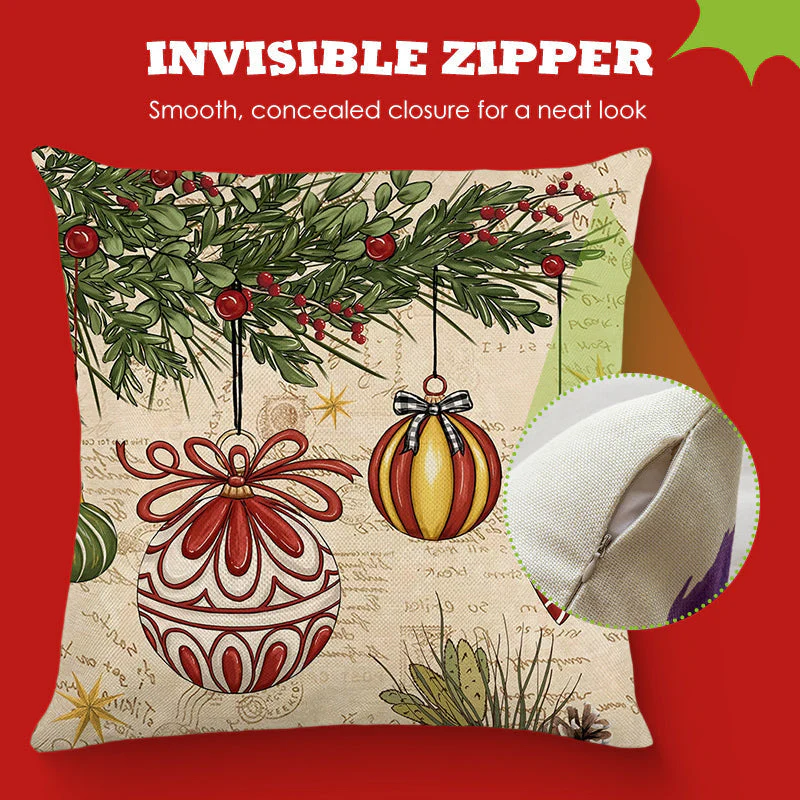 🎄🎅 Schattige Kerst Kussenhoes – Feestelijke Print, Premium Stof & Verborgen Rits (Veelzijdig Kerstdecoratie!) - Image 4