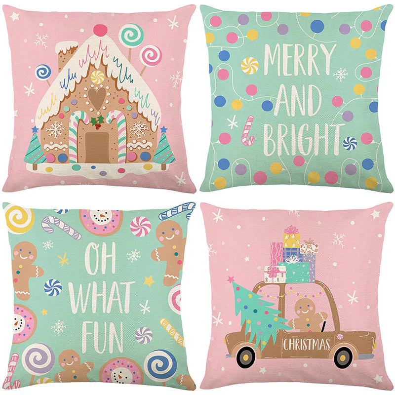 🎄🎅 Schattige Kerst Kussenhoes – Feestelijke Print, Premium Stof & Verborgen Rits (Veelzijdig Kerstdecoratie!) - Image 40