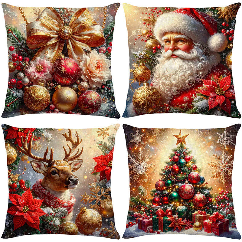 🎄🎅 Schattige Kerst Kussenhoes – Feestelijke Print, Premium Stof & Verborgen Rits (Veelzijdig Kerstdecoratie!) - Image 45