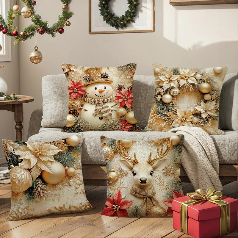🎄🎅 Schattige Kerst Kussenhoes – Feestelijke Print, Premium Stof & Verborgen Rits (Veelzijdig Kerstdecoratie!) - Image 47