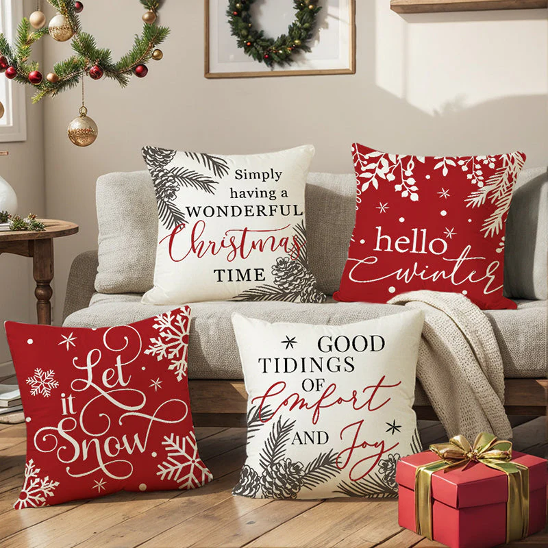 🎄🎅 Schattige Kerst Kussenhoes – Feestelijke Print, Premium Stof & Verborgen Rits (Veelzijdig Kerstdecoratie!) - Image 48