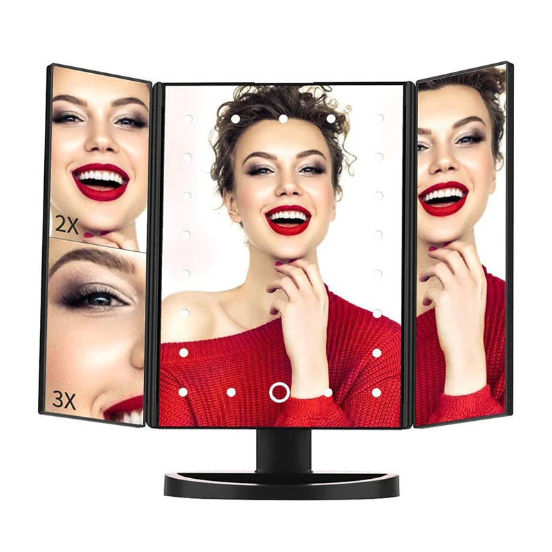 💘Valentijnsaanbieding: 50% Korting!🪞 Drievoudige Make-upspiegel met LED-Verlichting & Meervoudige Vergroting! - Image 5