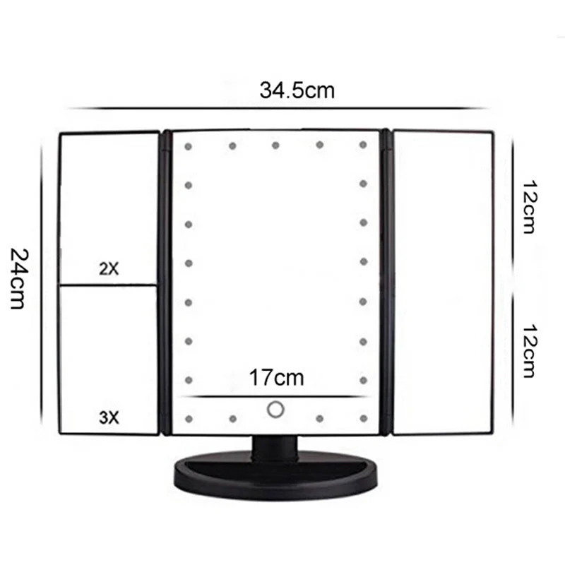 💘Valentijnsaanbieding: 50% Korting!🪞 Drievoudige Make-upspiegel met LED-Verlichting & Meervoudige Vergroting! - Image 9