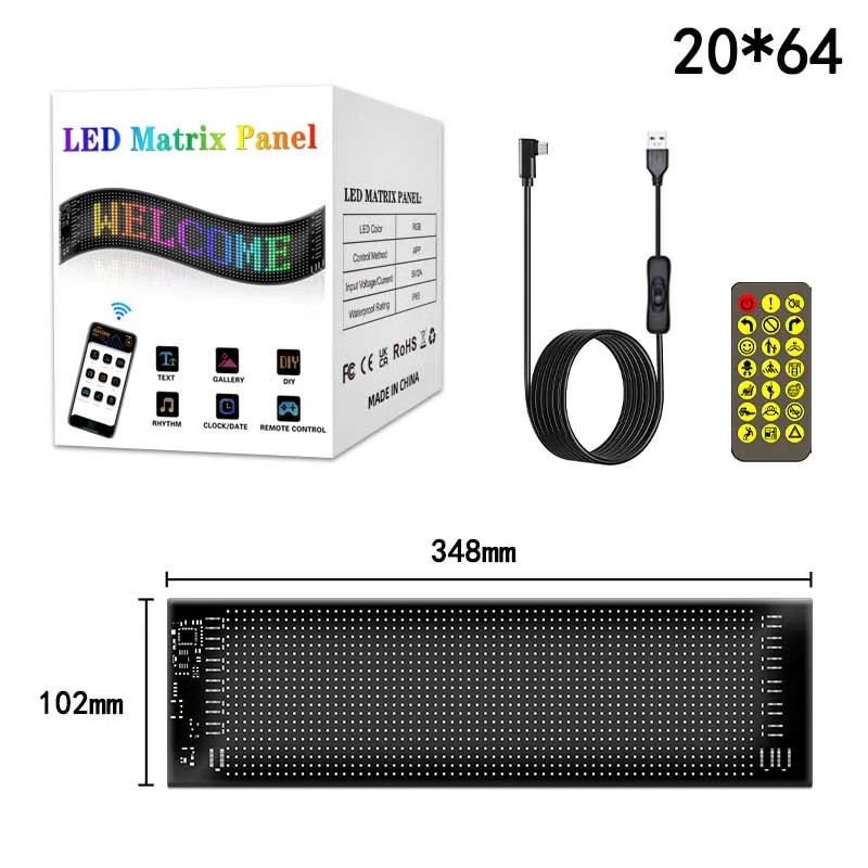 🚗💡 Duivelsoog Lamp Auto LED Scherm – IP65 Waterdicht, Afstandsbediening & Slimme APP-besturing - Image 9