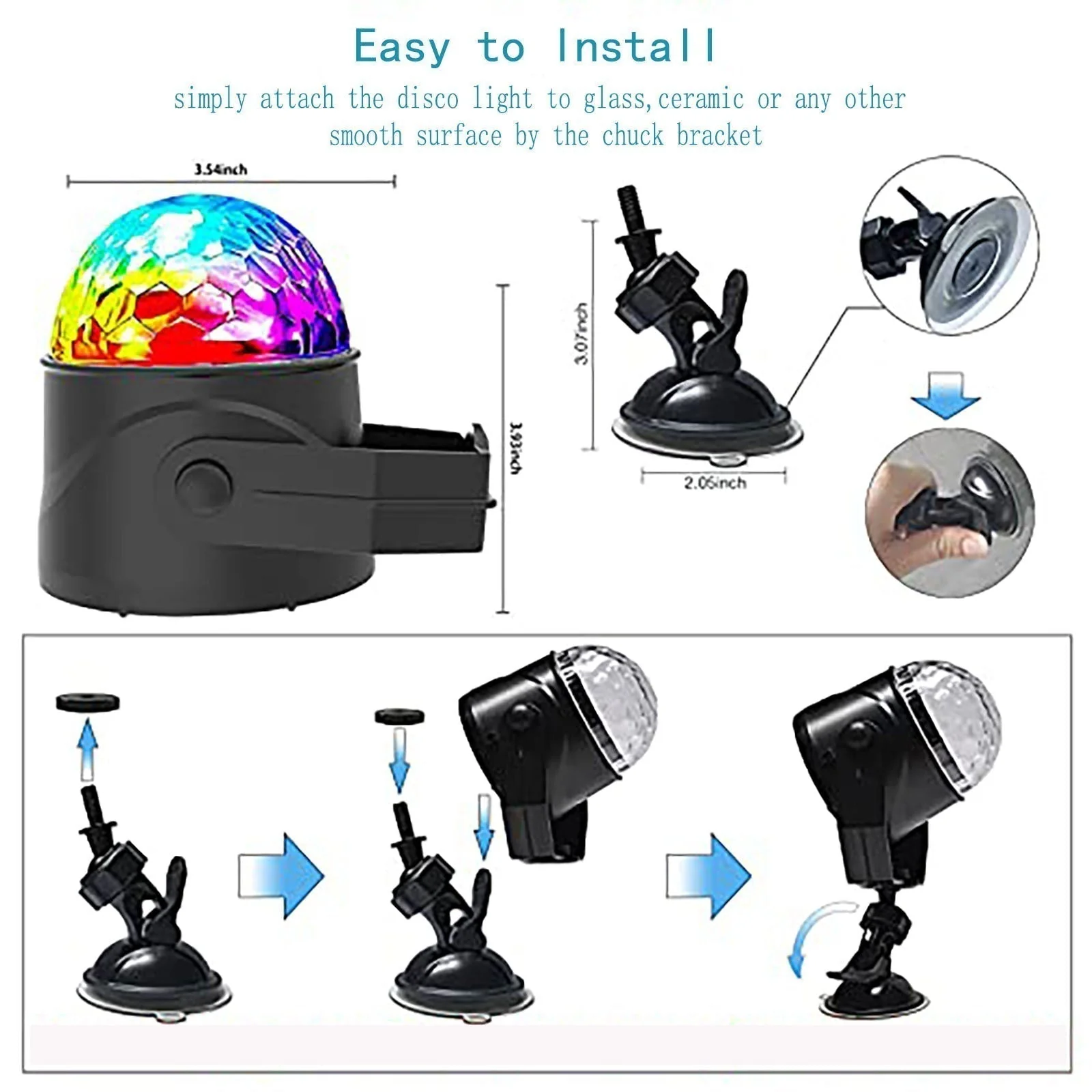 🎄Kerstdeal ALTIJD 50% KORTING!✨Magische LED Disco Bol – RGB Stroboscoop Effect, Afstandsbediening & Draagbaar (Creëer Instant FeestSfeer Voor Partijen, Karaoke & Meer!) - Image 13