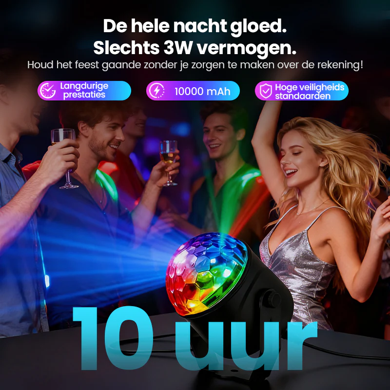 🎄Kerstdeal ALTIJD 50% KORTING!✨Magische LED Disco Bol – RGB Stroboscoop Effect, Afstandsbediening & Draagbaar (Creëer Instant FeestSfeer Voor Partijen, Karaoke & Meer!) - Image 4
