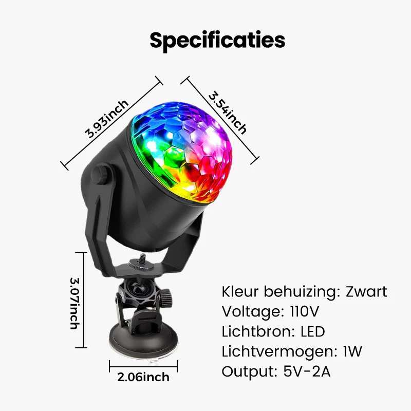 🎄Kerstdeal ALTIJD 50% KORTING!✨Magische LED Disco Bol – RGB Stroboscoop Effect, Afstandsbediening & Draagbaar (Creëer Instant FeestSfeer Voor Partijen, Karaoke & Meer!) - Image 8