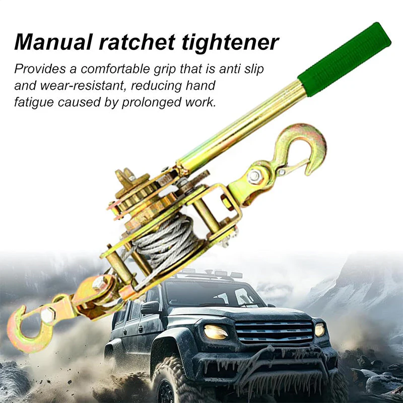 🔗🚚 2 Ton Kabellier Liertrekker met 2 Haken – Robuust Staal, Krachtige 2T Capaciteit & Veelzijdig voor Bouw/Boorderij! - Image 2