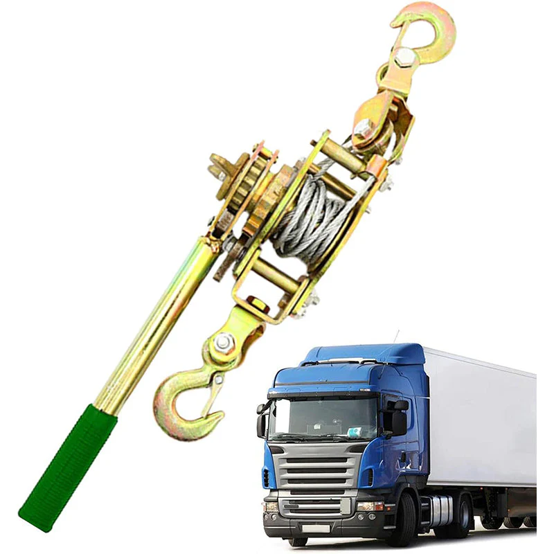 🔗🚚 2 Ton Kabellier Liertrekker met 2 Haken – Robuust Staal, Krachtige 2T Capaciteit & Veelzijdig voor Bouw/Boorderij! - Image 3