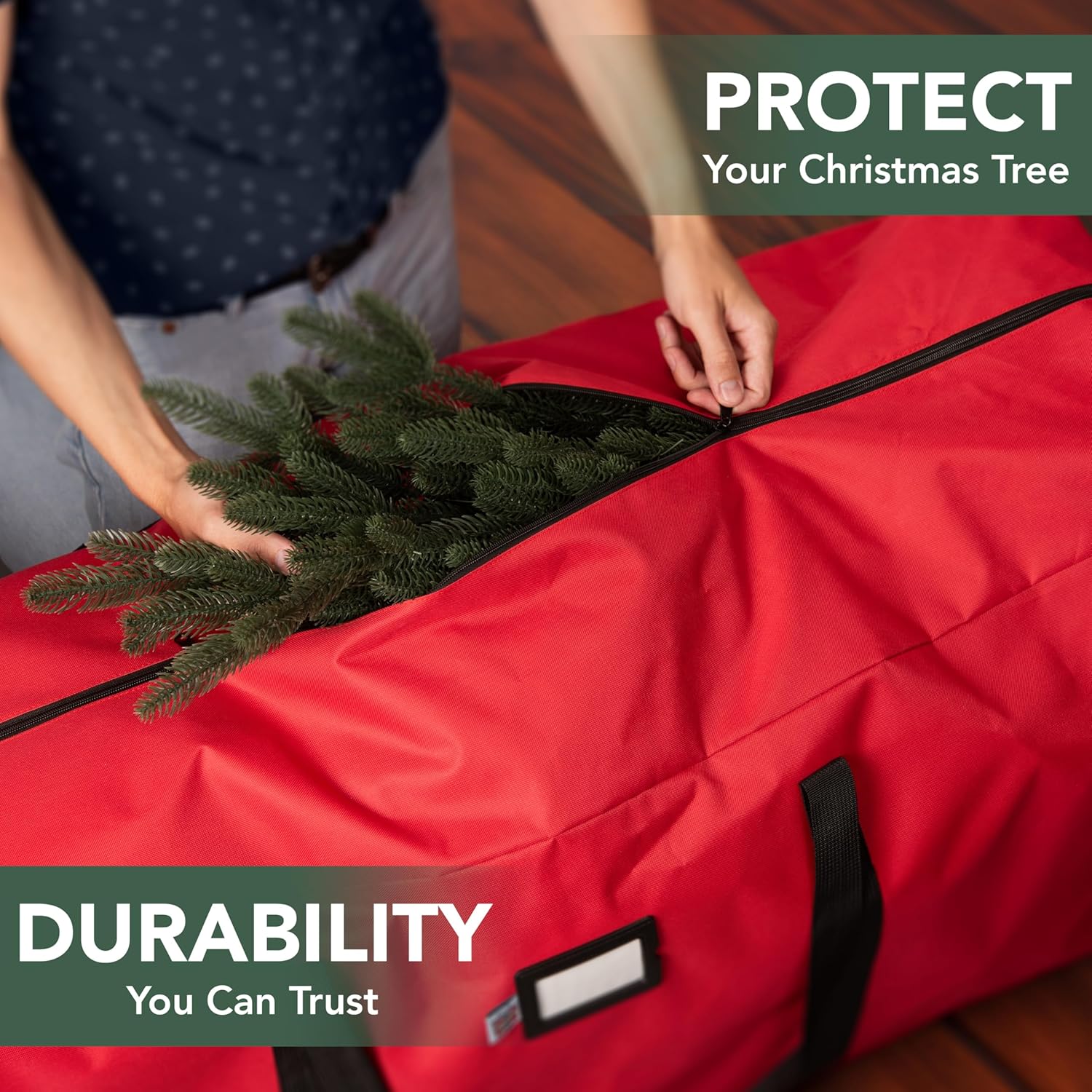 🎉Nieuwjaars Cadeau 50% KORTING!🎄Duurzaam Waterdichte Kerstboom Opbergtas - Voor Bomen Tot 2,7m: Beschermt Tegen Stof/Vocht (Meer seizoenen Duurzaam!) - Image 13