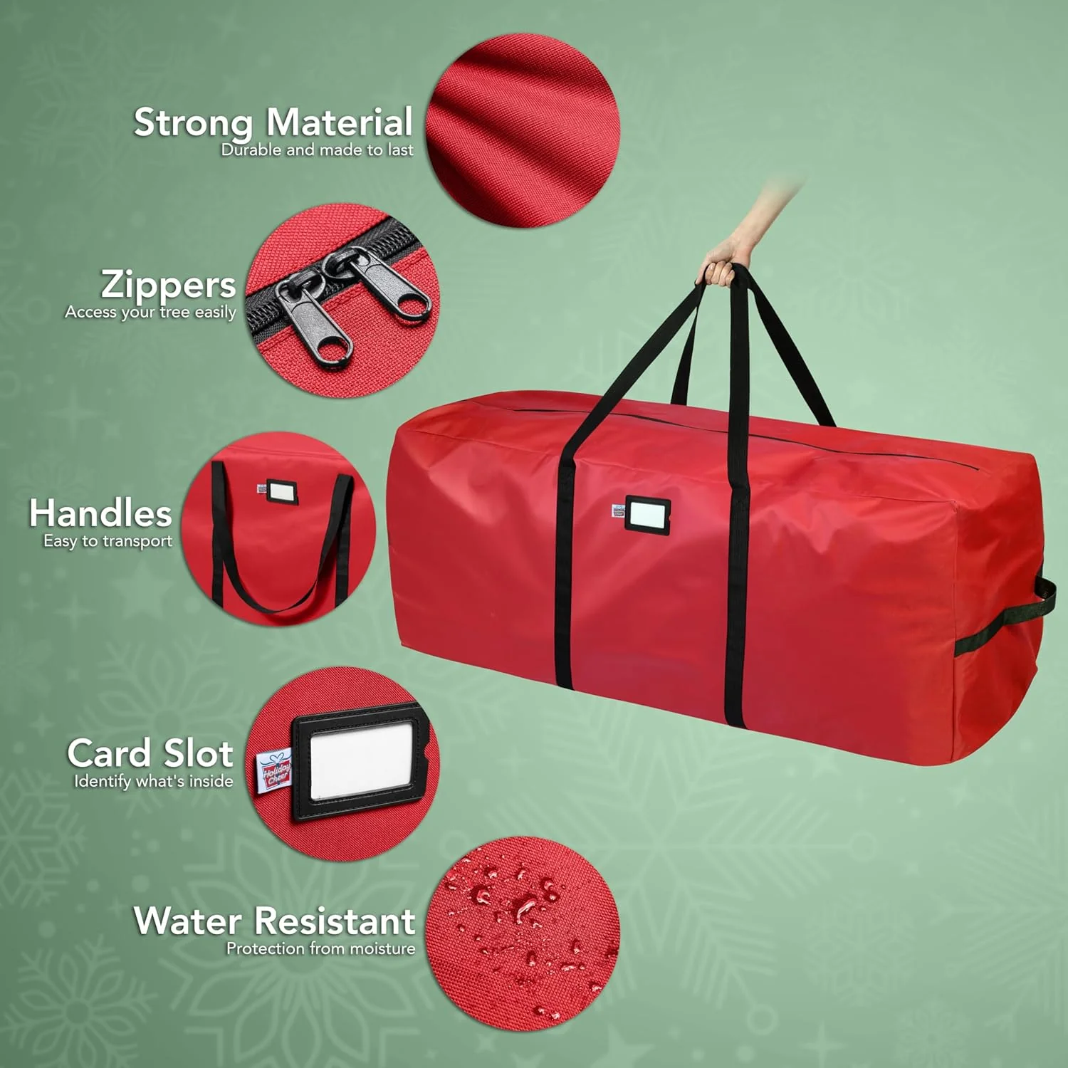 🎉Nieuwjaars Cadeau 50% KORTING!🎄Duurzaam Waterdichte Kerstboom Opbergtas - Voor Bomen Tot 2,7m: Beschermt Tegen Stof/Vocht (Meer seizoenen Duurzaam!) - Image 15