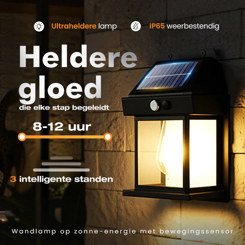 🎉Nieuwjaars Cadeau 50% KORTING!💡Zonne-energie Buitenwandlamp (IP65 Waterdicht): 3 Slimme Modi + Automatische Sensor – Geen Bedrading & Bespaar Elektriciteit!