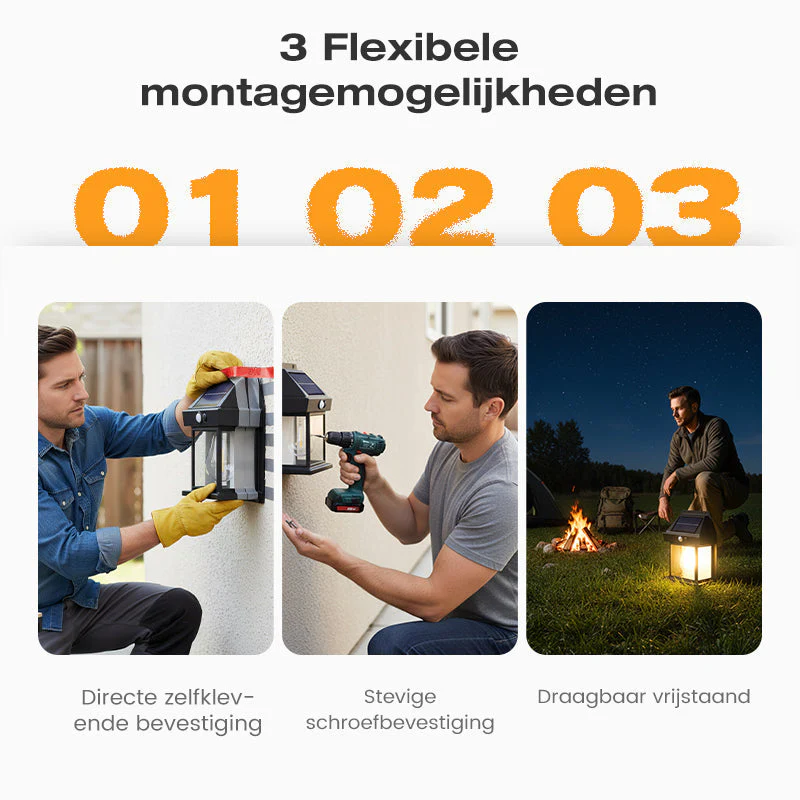 🎉Nieuwjaars Cadeau 50% KORTING!💡Zonne-energie Buitenwandlamp (IP65 Waterdicht): 3 Slimme Modi + Automatische Sensor – Geen Bedrading & Bespaar Elektriciteit! - Image 8