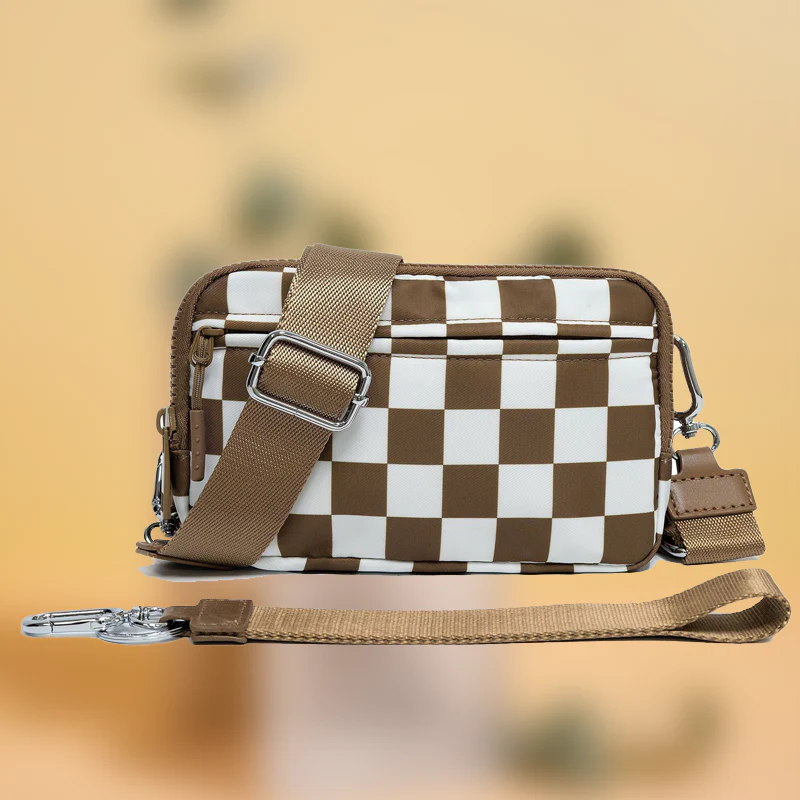 🌞Fris De Lente In Met 50% Korting!🎒 Unisex Geruite Heuptas – Veelzijdig te dragen als crossbody, heuptas of handtas