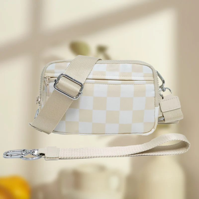🌞Fris De Lente In Met 50% Korting!🎒 Unisex Geruite Heuptas – Veelzijdig te dragen als crossbody, heuptas of handtas - Image 2