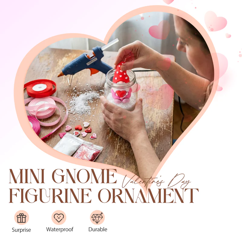 🧡Mini Valentijnsdag Kabouterfiguur (Hart-Houdend) – Compact & Charmant: Decor Ofelkaar of Betekenisvol Cadeau!