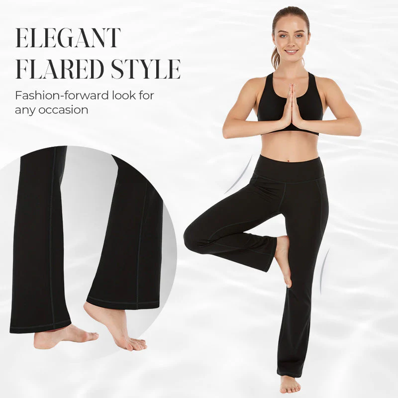 🎉Nieuwjaars Cadeau 50% KORTING!🔥Ultra Sculpt Hoge Taille Buikcorrigerende Flare-Legging: Comfortabel Stretchstof + Functionele Zijvakken – Stylish Voor Yoga & Buiten! - Image 3