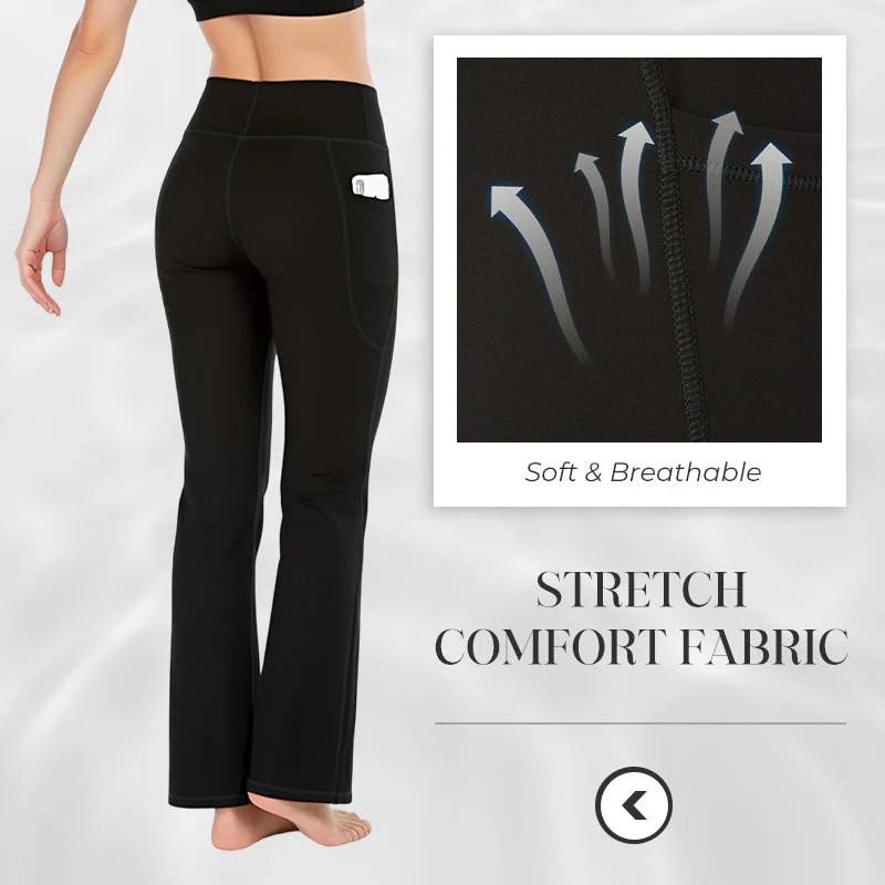 🎉Nieuwjaars Cadeau 50% KORTING!🔥Ultra Sculpt Hoge Taille Buikcorrigerende Flare-Legging: Comfortabel Stretchstof + Functionele Zijvakken – Stylish Voor Yoga & Buiten! - Image 4